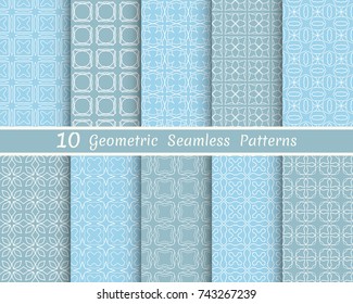 Set of seamless line patterns. Colorful geometric backgrounds collection. Endless repeating linear texture for wallpaper, packaging, banners, invitations, business cards, fabric print