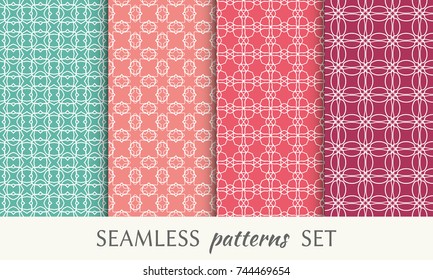 Set of seamless line patterns. Colorful geometric backgrounds collection. Endless repeating linear texture for wallpaper, packaging, banners, invitations, business cards, fabric print
