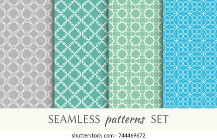 Set of seamless line patterns. Colorful geometric backgrounds collection. Endless repeating linear texture for wallpaper, packaging, banners, invitations, business cards, fabric print