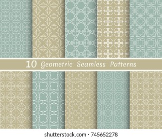 Set of seamless line patterns. Colorful geometric backgrounds collection. Endless repeating linear texture for wallpaper, packaging, banners, invitations, business cards, fabric print