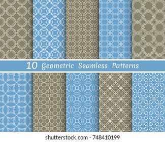 Set of seamless line patterns. Colorful geometric backgrounds collection. Endless repeating linear texture for wallpaper, packaging, banners, invitations, business cards, fabric print