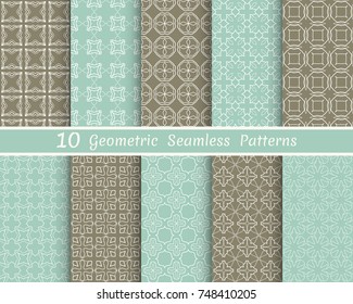 Set of seamless line patterns. Colorful geometric backgrounds collection. Endless repeating linear texture for wallpaper, packaging, banners, invitations, business cards, fabric print