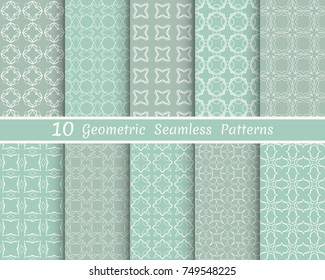 Set of seamless line patterns. Colorful geometric backgrounds collection. Endless repeating linear texture for wallpaper, packaging, banners, invitations, business cards, fabric print
