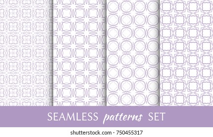 Set of seamless line patterns. Colorful geometric backgrounds collection. Endless repeating linear texture for wallpaper, packaging, banners, invitations, business cards, fabric print