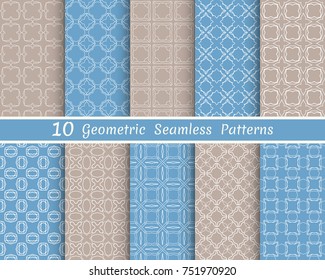 Set of seamless line patterns. Colorful geometric backgrounds collection. Endless repeating linear texture for wallpaper, packaging, banners, invitations, business cards, fabric print