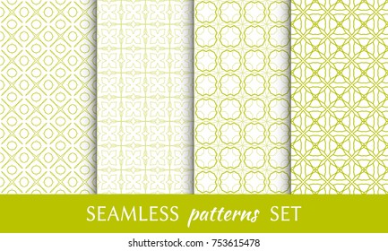 Set of seamless line patterns. Colorful geometric backgrounds collection. Endless repeating linear texture for wallpaper, packaging, banners, invitations, business cards, fabric print