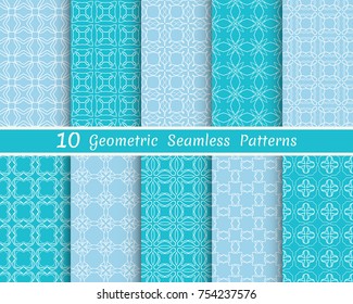 Set of seamless line patterns. Colorful geometric backgrounds collection. Endless repeating linear texture for wallpaper, packaging, banners, invitations, business cards, fabric print