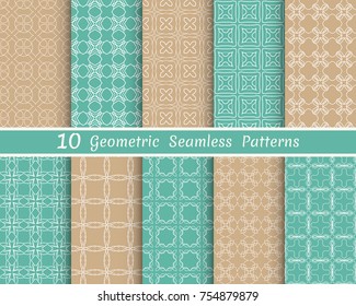 Set of seamless line patterns. Colorful geometric backgrounds collection. Endless repeating linear texture for wallpaper, packaging, banners, invitations, business cards, fabric print