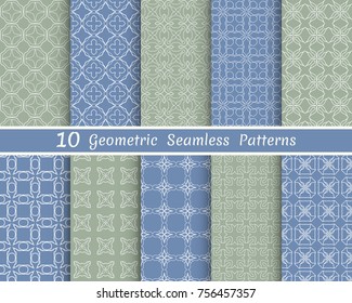 Set of seamless line patterns. Colorful geometric backgrounds collection. Endless repeating linear texture for wallpaper, packaging, banners, invitations, business cards, fabric print