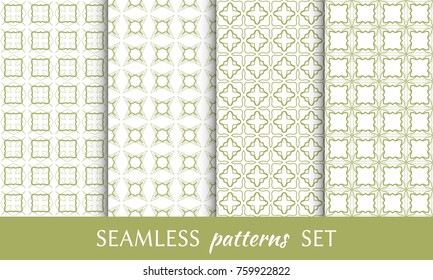 Set of seamless line patterns. Colorful geometric backgrounds collection. Endless repeating linear texture for wallpaper, packaging, banners, invitations, business cards, fabric print