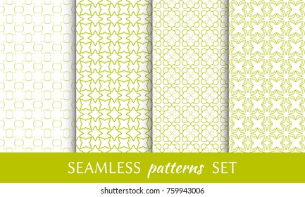 Set of seamless line patterns. Colorful geometric backgrounds collection. Endless repeating linear texture for wallpaper, packaging, banners, invitations, business cards, fabric print