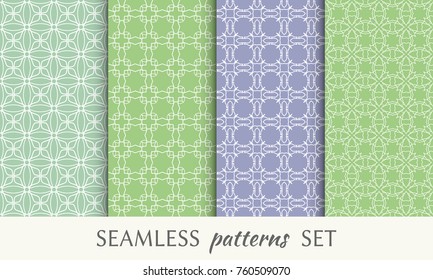 Set of seamless line patterns. Colorful geometric backgrounds collection. Endless repeating linear texture for wallpaper, packaging, banners, invitations, business cards, fabric print