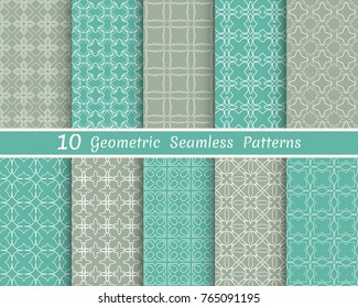 Set of seamless line patterns. Colorful geometric backgrounds collection. Endless repeating linear texture for wallpaper, packaging, banners, invitations, business cards, fabric print