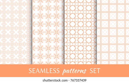 Set of seamless line patterns. Colorful geometric backgrounds collection. Endless repeating linear texture for wallpaper, packaging, banners, invitations, business cards, fabric print