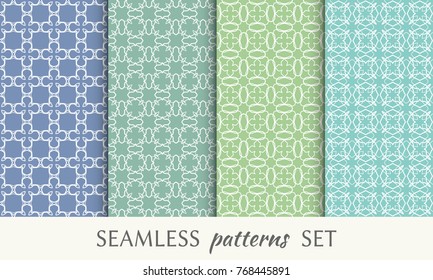 Set of seamless line patterns. Colorful geometric backgrounds collection. Endless repeating linear texture for wallpaper, packaging, banners, invitations, business cards, fabric print