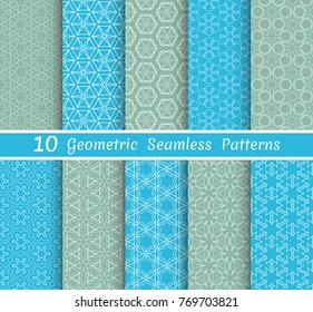 Set of seamless line patterns. Colorful geometric backgrounds collection. Endless repeating linear texture for wallpaper, packaging, banners, invitations, business cards, fabric print