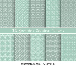 Set of seamless line patterns. Colorful geometric backgrounds collection. Endless repeating linear texture for wallpaper, packaging, banners, invitations, business cards, fabric print