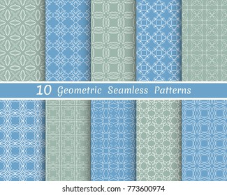 Set of seamless line patterns. Colorful geometric backgrounds collection. Endless repeating linear texture for wallpaper, packaging, banners, invitations, business cards, fabric print