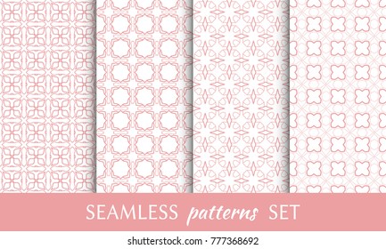 Set of seamless line patterns. Colorful geometric backgrounds collection. Endless repeating linear texture for wallpaper, packaging, banners, invitations, business cards, fabric print