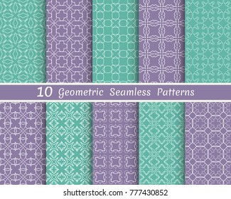 Set of seamless line patterns. Colorful geometric backgrounds collection. Endless repeating linear texture for wallpaper, packaging, banners, invitations, business cards, fabric print