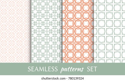 Set of seamless line patterns. Colorful geometric backgrounds collection. Endless repeating linear texture for wallpaper, packaging, banners, invitations, business cards, fabric print