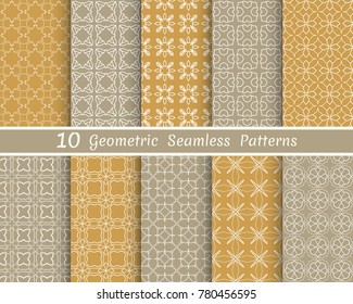 Set of seamless line patterns. Colorful geometric backgrounds collection. Endless repeating linear texture for wallpaper, packaging, banners, invitations, business cards, fabric print