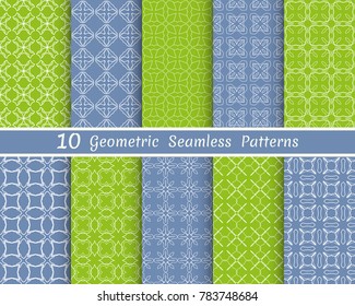 Set of seamless line patterns. Colorful geometric backgrounds collection. Endless repeating linear texture for wallpaper, packaging, banners, invitations, business cards, fabric print