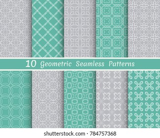 Set of seamless line patterns. Colorful geometric backgrounds collection. Endless repeating linear texture for wallpaper, packaging, banners, invitations, business cards, fabric print