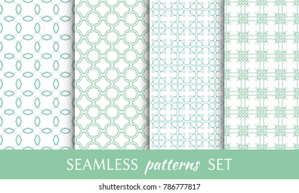 Set of seamless line patterns. Colorful geometric backgrounds collection. Endless repeating linear texture for wallpaper, packaging, banners, invitations, business cards, fabric print