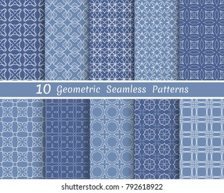 Set of seamless line patterns. Colorful geometric backgrounds collection. Endless repeating linear texture for wallpaper, packaging, banners, invitations, business cards, fabric print