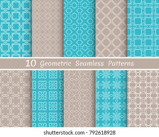 Set of seamless line patterns. Colorful geometric backgrounds collection. Endless repeating linear texture for wallpaper, packaging, banners, invitations, business cards, fabric print