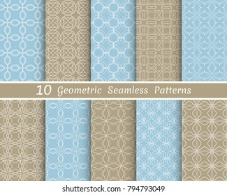 Set of seamless line patterns. Colorful geometric backgrounds collection. Endless repeating linear texture for wallpaper, packaging, banners, invitations, business cards, fabric print