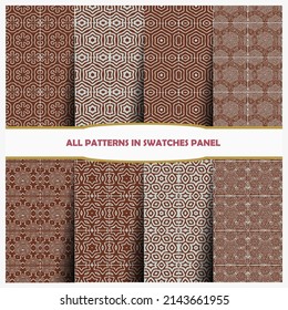 Set of seamless line patterns.geometric backgrounds collection. Endless repeating linear texture for wallpaper, packaging, banners, invitations, business cards, fabric print
