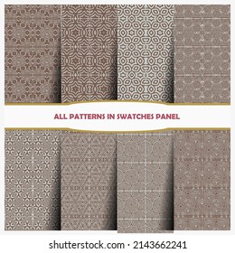 Set of seamless line patterns.geometric backgrounds collection. Endless repeating linear texture for wallpaper, packaging, banners, invitations, business cards, fabric print