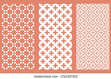A set of seamless linear patterns on a colored background. Decorative vintage, retro style. Abstract geometric illustration