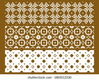 A set of seamless linear patterns on a colored background. Decorative vintage, retro style. Abstract geometric illustration