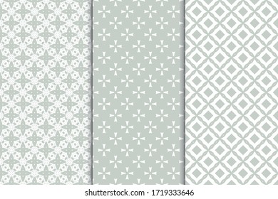 A set of seamless linear patterns. Repeating vector background. Abstract template for printing