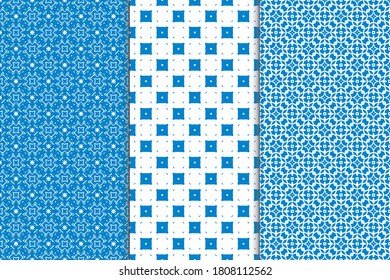 A set of seamless linear patterns. Repeating vector background. Abstract template for printing