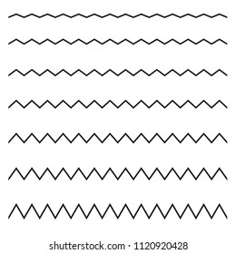 Set of seamless lines zigzag. Graphic design elements.
