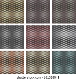 Set of seamless metal backgrounds