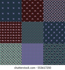 set of seamless minimalistic design geometric patters good for backgrounds, prints, textile, decorations