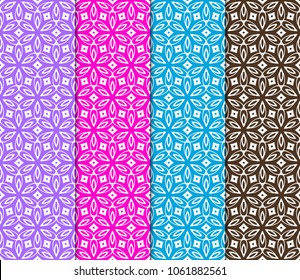Set of seamless modern geometric patterns. Endless repeating linear texture for wallpaper, design, print. Vector illustration