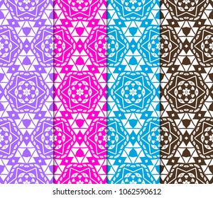 Set of seamless modern geometric patterns. Endless repeating linear texture for wallpaper, design, print. Vector illustration