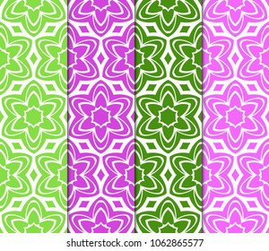 Set of seamless modern geometric patterns. Endless repeating linear texture for wallpaper, design, print. Vector illustration