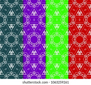 Set of seamless modern geometric patterns. Endless repeating linear texture for wallpaper, design, print. Vector illustration
