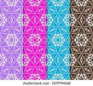 Set of seamless modern geometric patterns. Endless repeating linear texture for wallpaper, design, print. Vector illustration