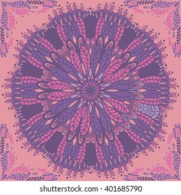 Set of seamless oriental ornamental pattern. Hand drawn mandala texture with dots. Vector decorative background with floral and geometric ornament. Boho festival style. Ethnic style: arabic or indian.