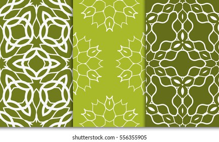 set of seamless ornament. Ethnic floral pattern. vector illustration. for interior design, printed, wallpaper, fashion