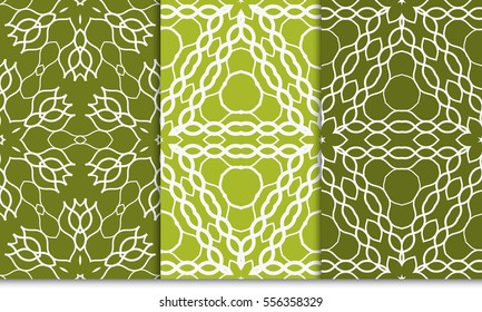 set of seamless ornament. Ethnic floral pattern. vector illustration. for interior design, printed, wallpaper, fashion
