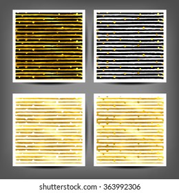 set of seamless painted gold strips. 10 eps